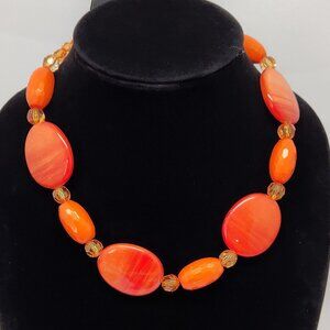 Charles Klein Orange Beaded Necklace #718